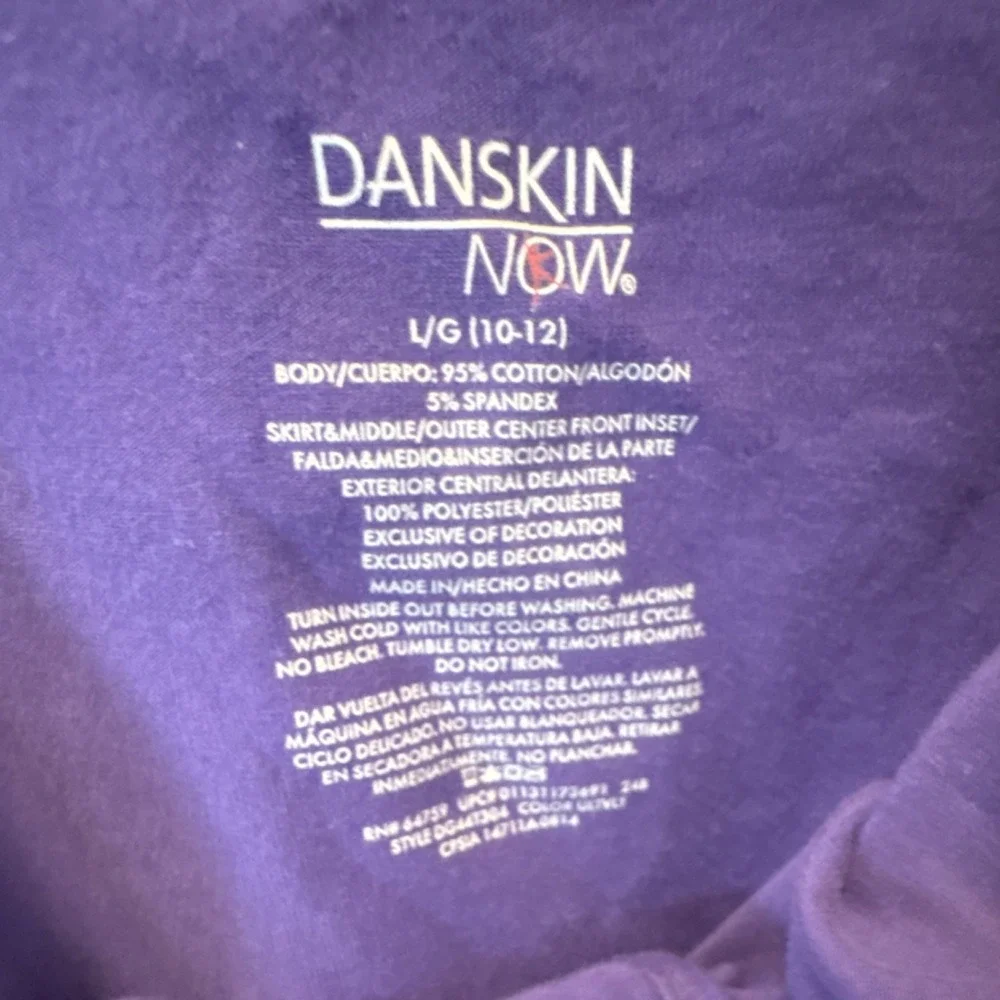 Danskin Now Girls Purple Sleeveless Sequin Front Dance Tutu Dress 64759 L 10-12